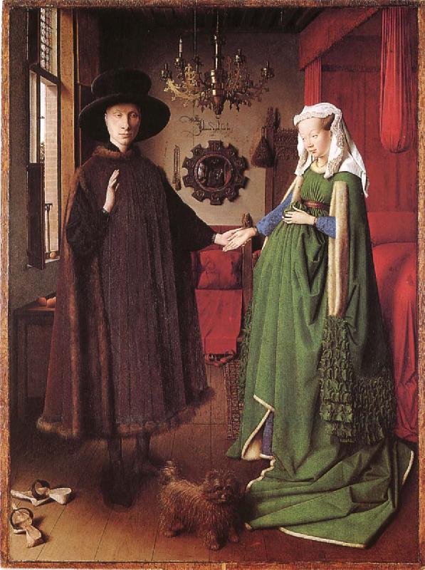 Jan Van Eyck The couple Arnolfinis brollop France oil painting art